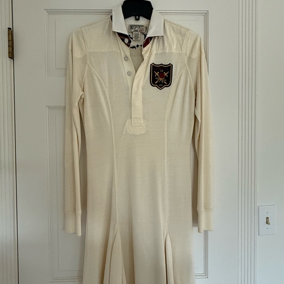 Rugby Ralph Lauren Cream Polo with Maroon Accents - Picture 1 of 7